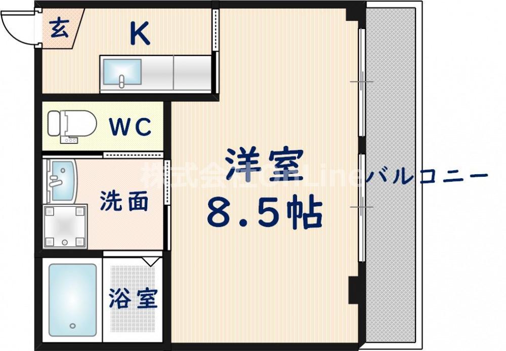 パールハイツ(1K/3階)の間取り写真