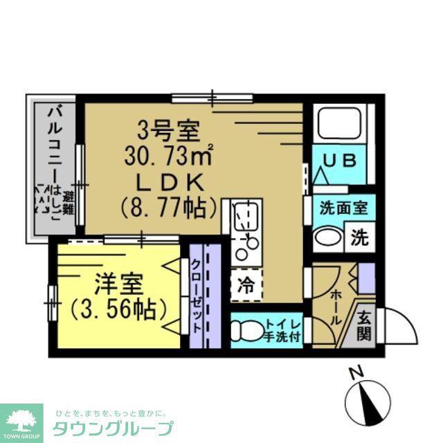 YR新松戸(1LDK/2階)の間取り写真