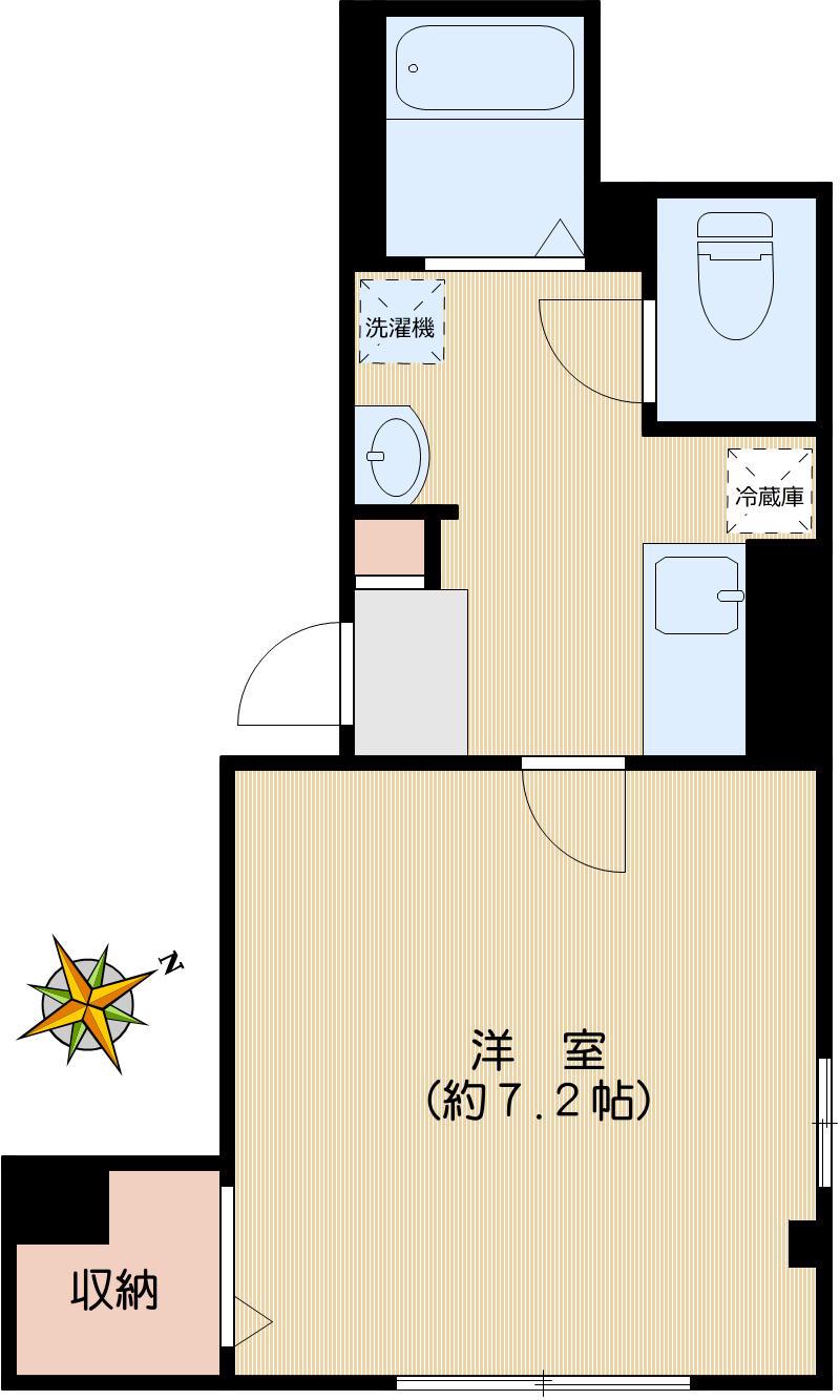 エフローザ小石川(1K/2階)の間取り写真