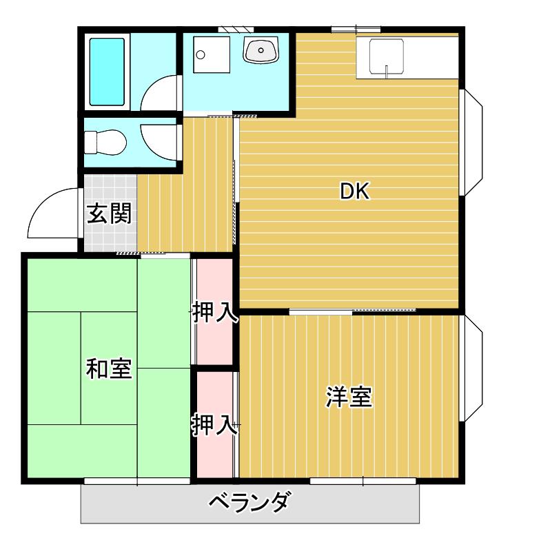 STハイツ西羽生IV(2DK/2階)の間取り写真