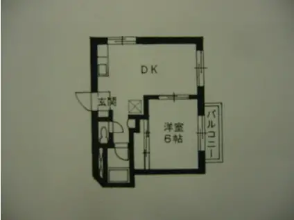 調パークハイツ(1DK/2階)の間取り写真