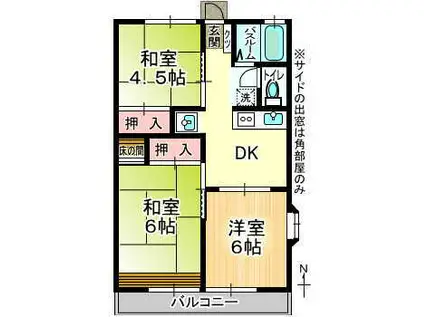 プラスパーK(3DK/2階)の間取り写真