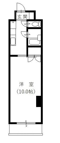 パラシオン高岡町(1K/5階)の間取り写真