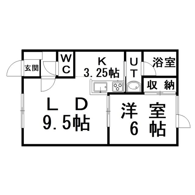 YMA鳥取北(1LDK/1階)の間取り写真