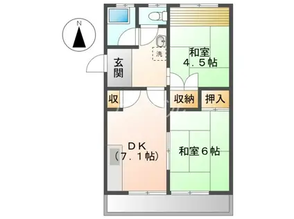 当新田マンション(2DK/3階)の間取り写真