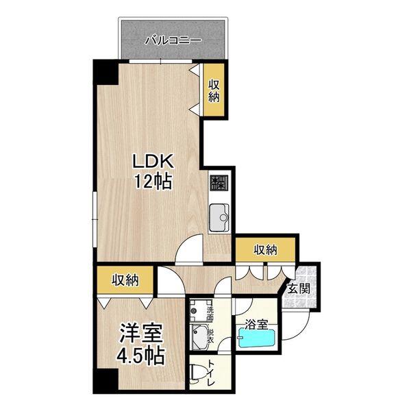 CITY SPIRE難波プレミア(1LDK/8階)の間取り写真