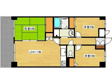 コンツェルトパーク古江(3LDK/7階)の間取り写真