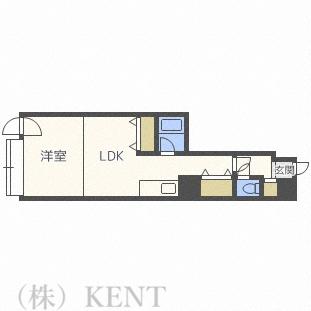 ウイング円山北町(1LDK/7階)の間取り写真