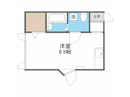 サンホーム館7丁目 B棟(ワンルーム/2階)の間取り写真