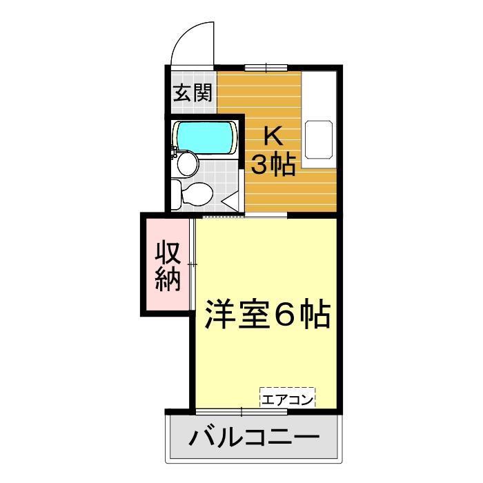 ハイツ児玉(1K/2階)の間取り写真