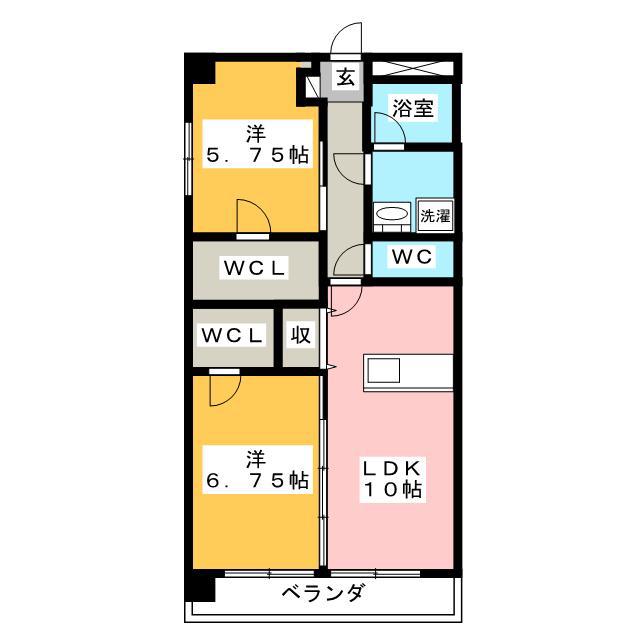 リアライズ岐南II(2LDK/2階)の間取り写真