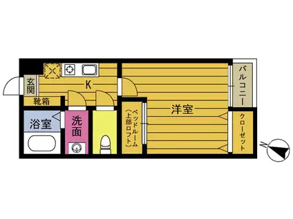 PROSPERITA HAGIWARA(1K/2階)の間取り写真