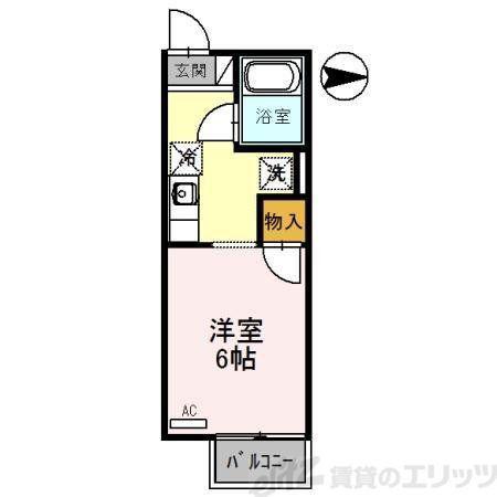 ジュネス阪本(1K/1階)の間取り写真
