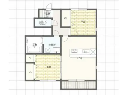 ネットハイツ(2LDK/1階)の間取り写真