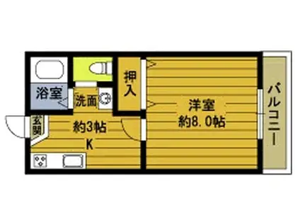 フローレンス海岸通C(1K/1階)の間取り写真