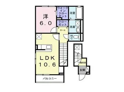 カーサバレンシア多米西町(1LDK/2階)の間取り写真