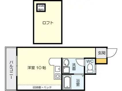ボナール久(ワンルーム/2階)の間取り写真