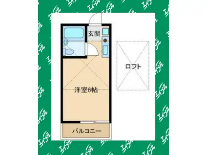 クレセントハイツ学園西(ワンルーム/1階)の間取り写真