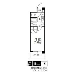 セゾンモリ(1K/4階)の間取り写真