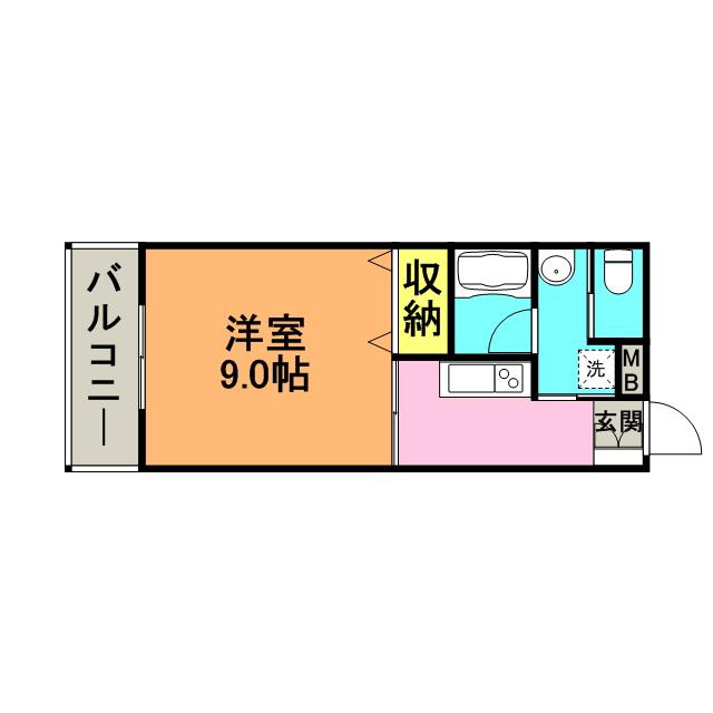 MAPLE COURT I(1K/2階)の間取り写真