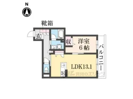 シャーメゾン宣光門(1LDK/3階)の間取り写真