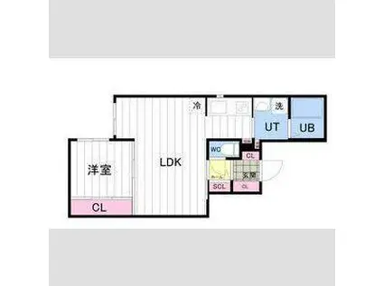 KULTA大通(1LDK/4階)の間取り写真