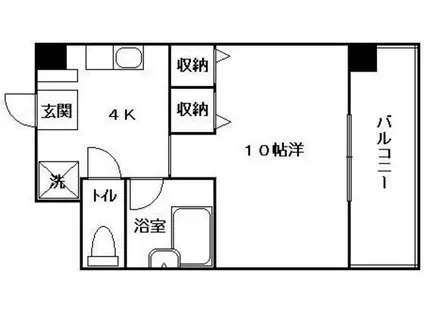 メゾンオートー(1DK/3階)の間取り写真