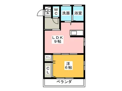 サウスパーク(1DK/1階)の間取り写真