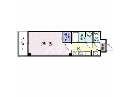 インフィニティー(1K/1階)の間取り写真