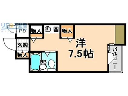 コメットマンション鴻池(ワンルーム/9階)の間取り写真