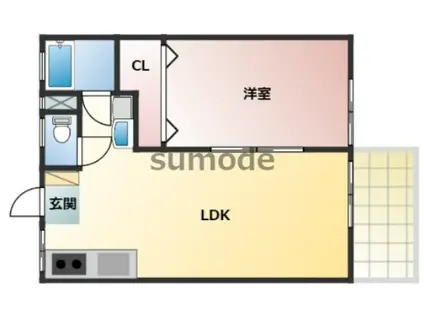 ブライトン24(1LDK/1階)の間取り写真
