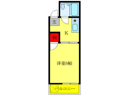 コーポ星(1K/1階)の間取り写真
