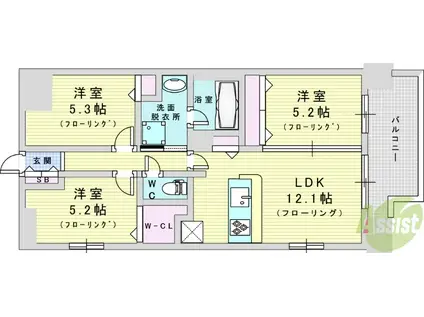 スプランディッド11(3LDK/5階)の間取り写真