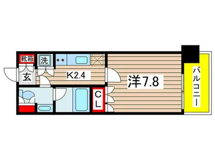 ヒューリックレジデンス千葉中央(1K/7階)の間取り写真