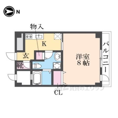 レオンズビル(1K/7階)の間取り写真