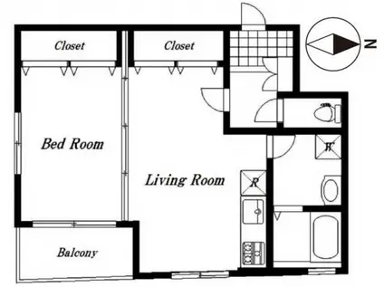 ティーエス代沢(1LDK/1階)の間取り写真
