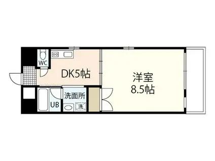 マノワール沖田(1DK/7階)の間取り写真