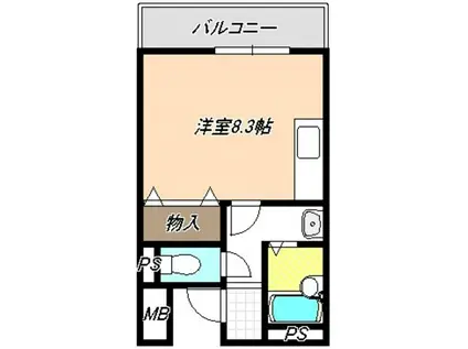 メルベーユII(ワンルーム/3階)の間取り写真