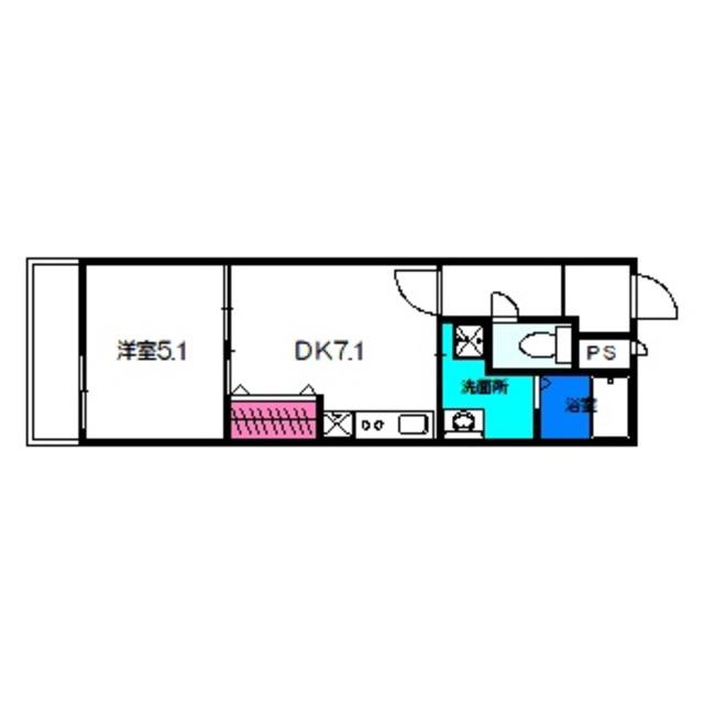 フジパレス杉本町I番館(1DK/2階)の間取り写真