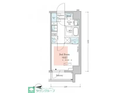 アーバネックス南品川II(1K/2階)の間取り写真