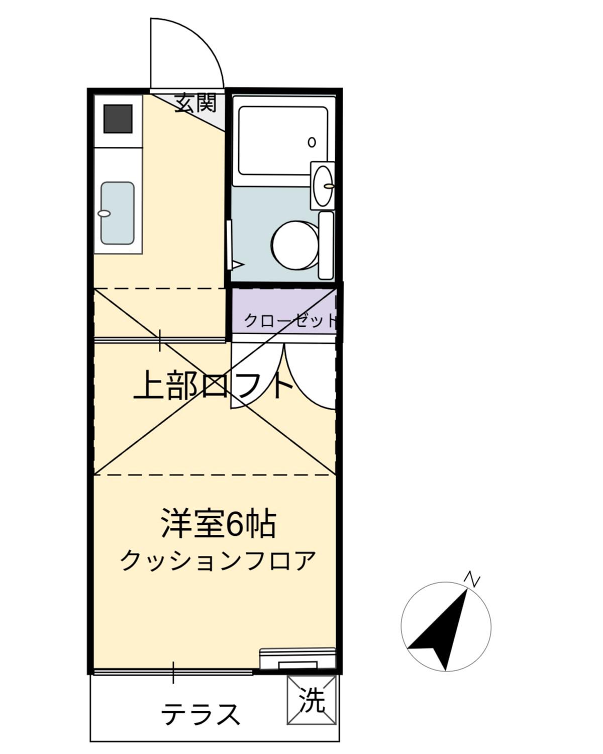 コーポ星が丘(1K/1階)の間取り写真