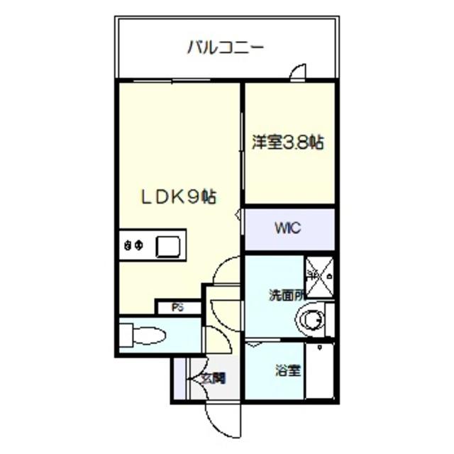 サザンクレスト高師浜(1LDK/2階)の間取り写真