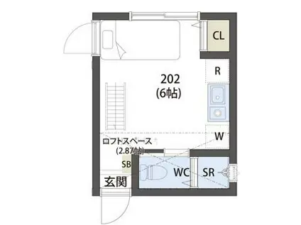 SIESTAVILLA上鷺宮の杜 イースト棟(ワンルーム/2階)の間取り写真