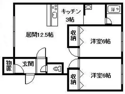 キャロルI.II(2LDK/2階)の間取り写真