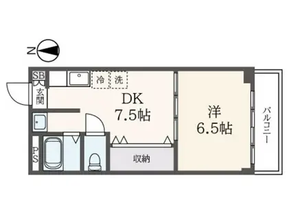 クミコーポA(1DK/1階)の間取り写真