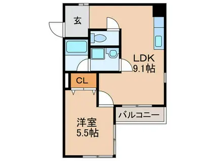ソフィーハイツ(1LDK/1階)の間取り写真