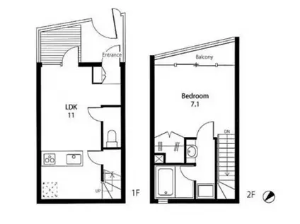 FLATS西荻南(1LDK/1階)の間取り写真