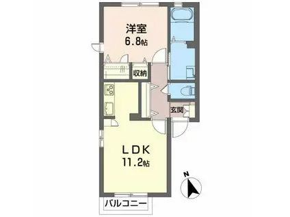 シャーメゾン・アヴァンセ(1LDK/1階)の間取り写真