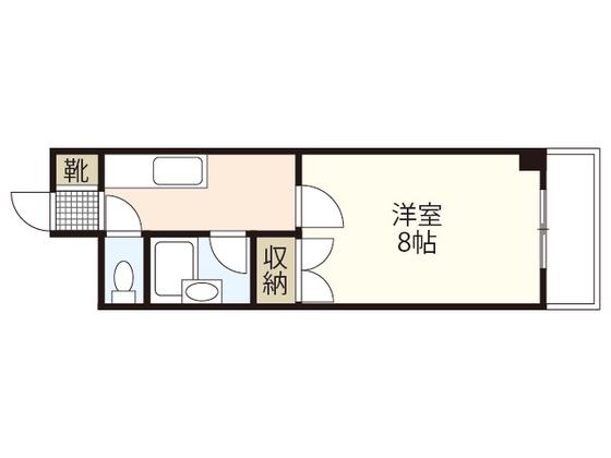 ボナハイツ川野(1K/3階)の間取り写真