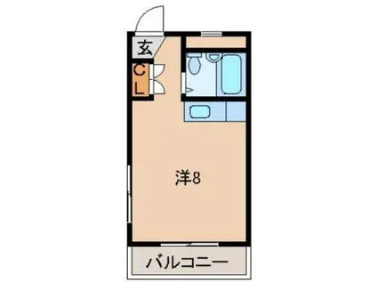 ハイツ米新(ワンルーム/2階)の間取り写真